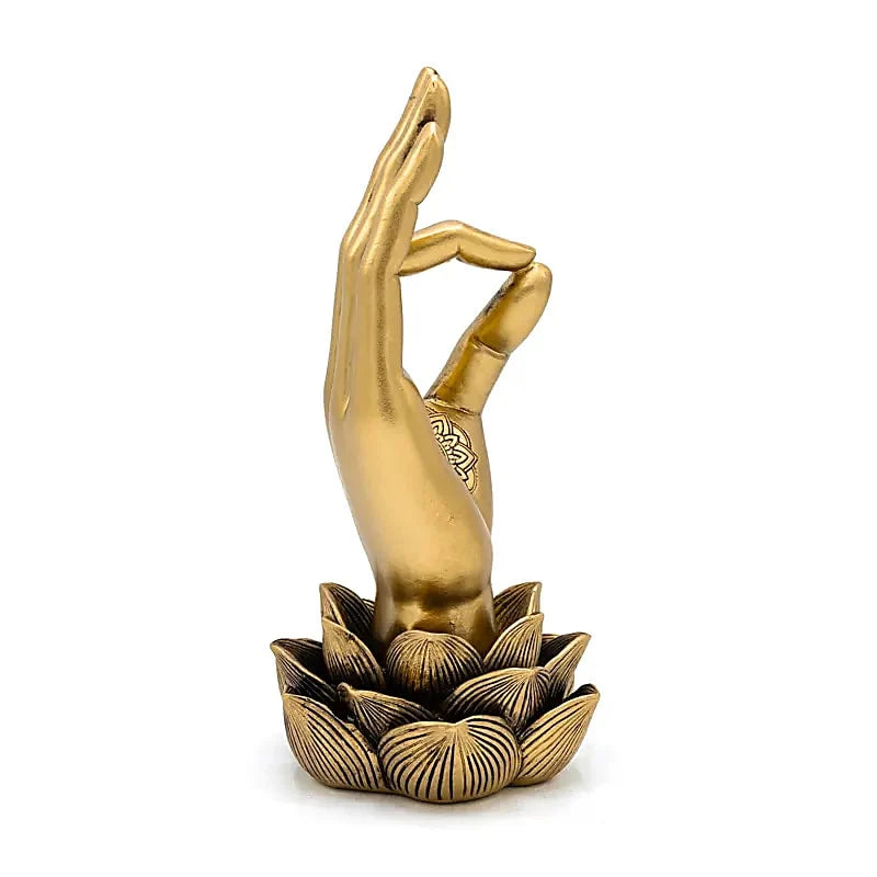Decorazione dorato con Gyan Mudra a base di loto