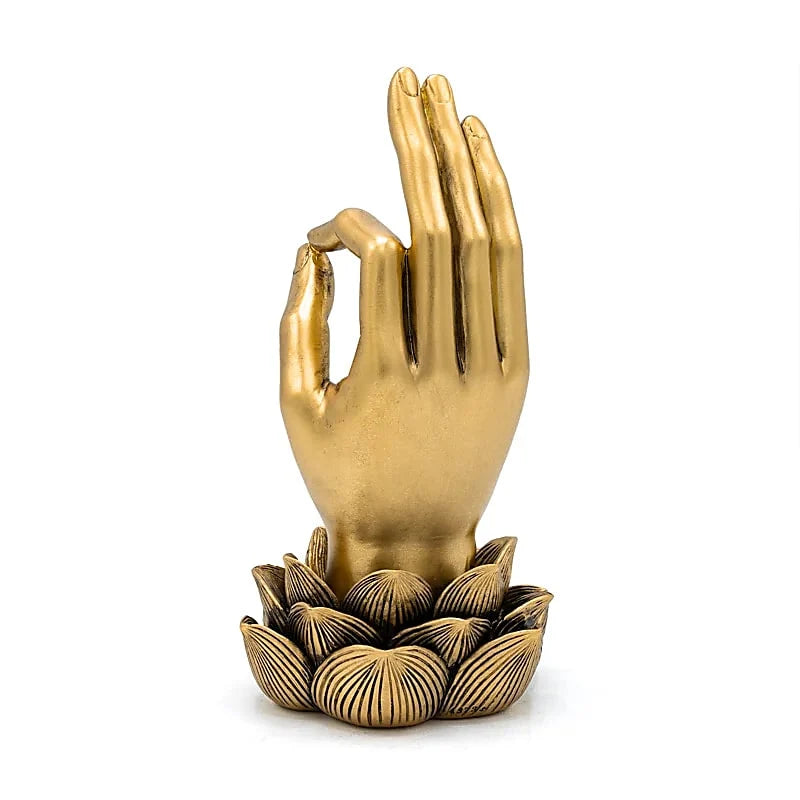 Decorazione dorato con Gyan Mudra a base di loto
