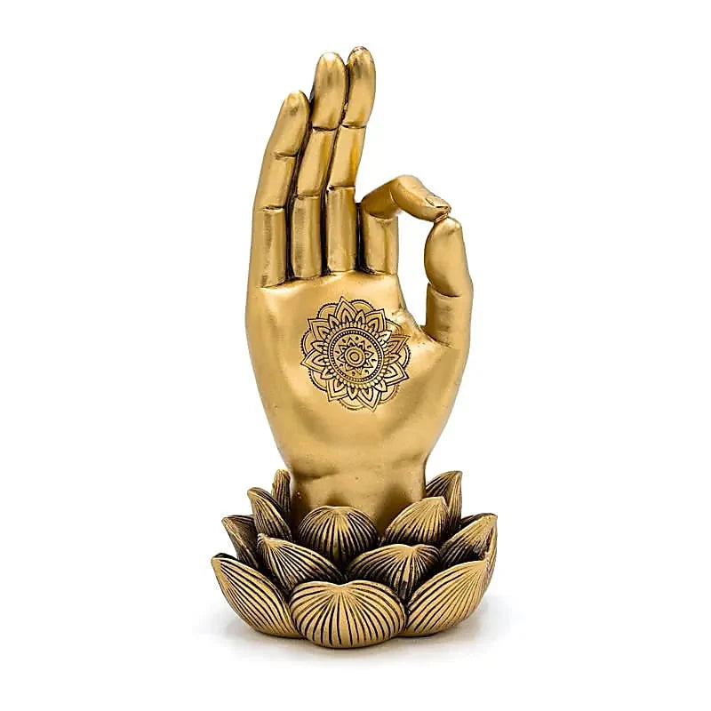 Decorazione dorato con Gyan Mudra a base di loto
