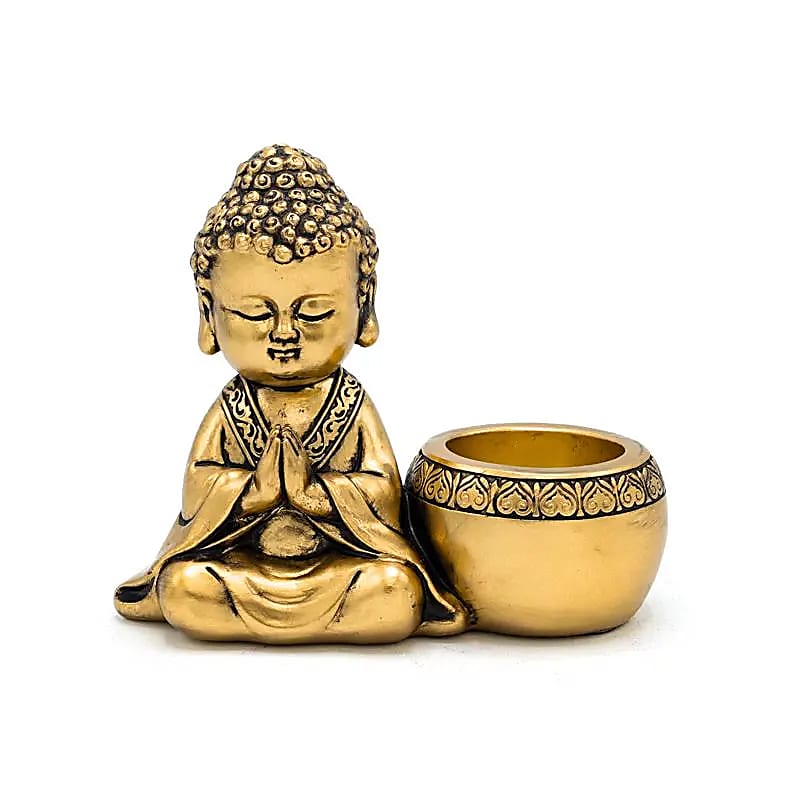 Portacandela Buddha in preghiera