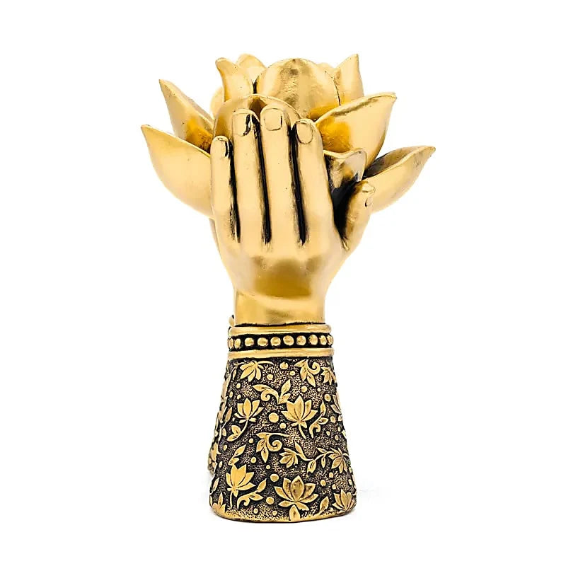 Decorazione Mani con Fiore di Loto Dorato