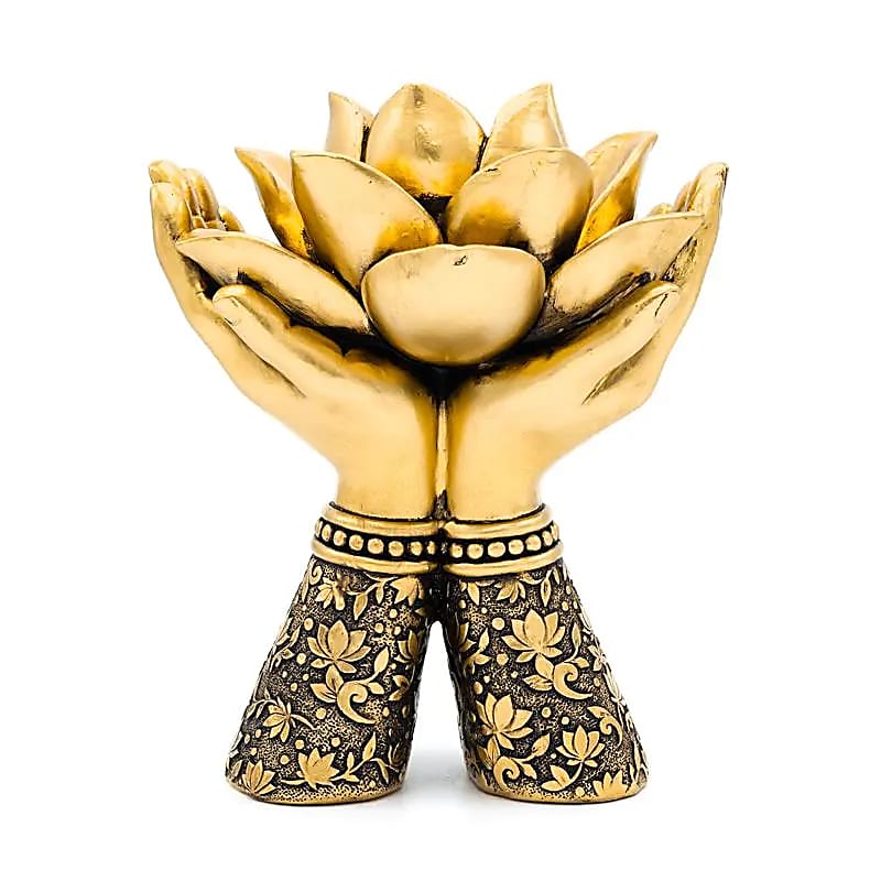 Decorazione Mani con Fiore di Loto Dorato