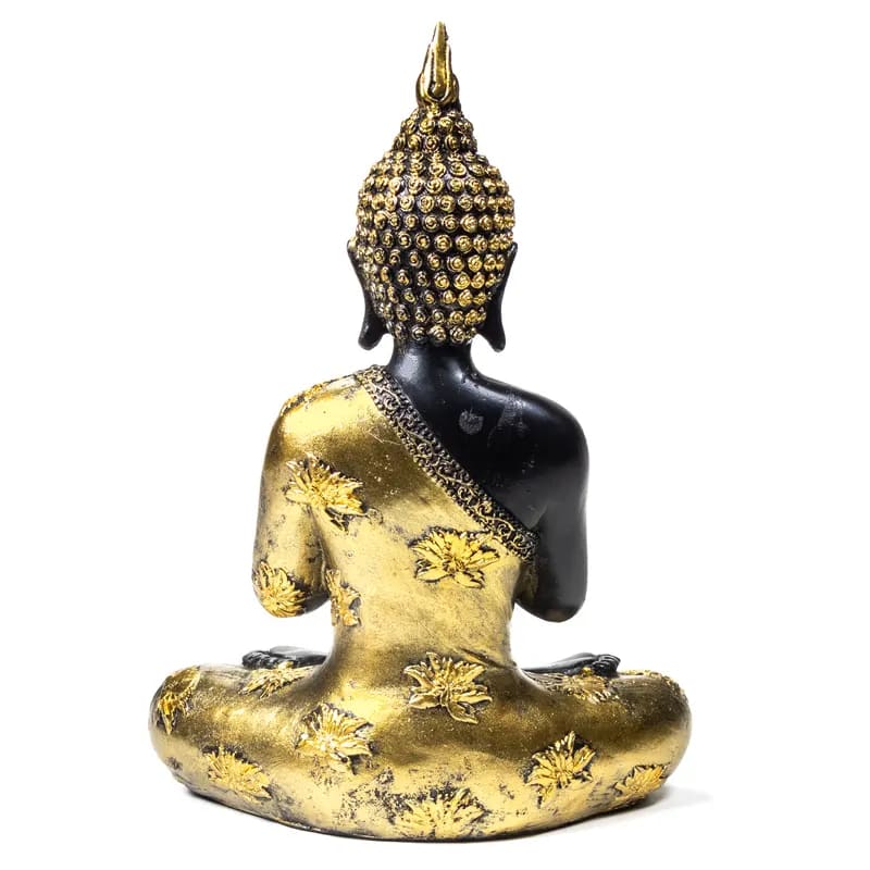 Buddha Thailanda oro e nero in preghiera