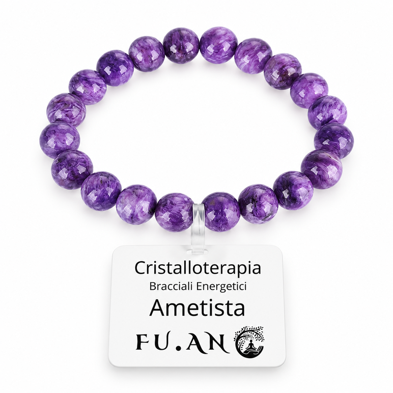 Braccialetto in Pietre di Ametista Elastico