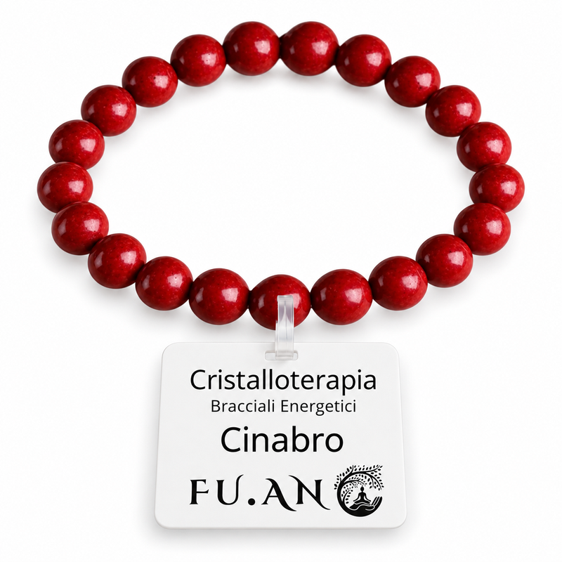 Braccialetto in Pietre di Cinabro Elastico