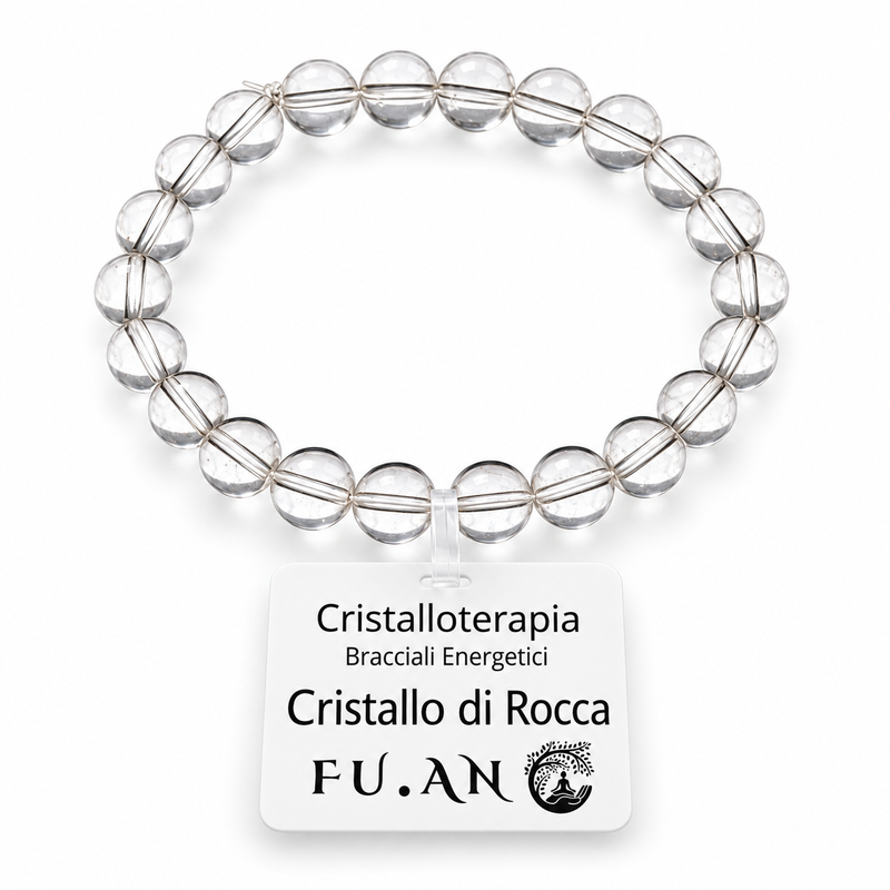 Braccialetto in Pietre di Cristallo di Rocca Elastico