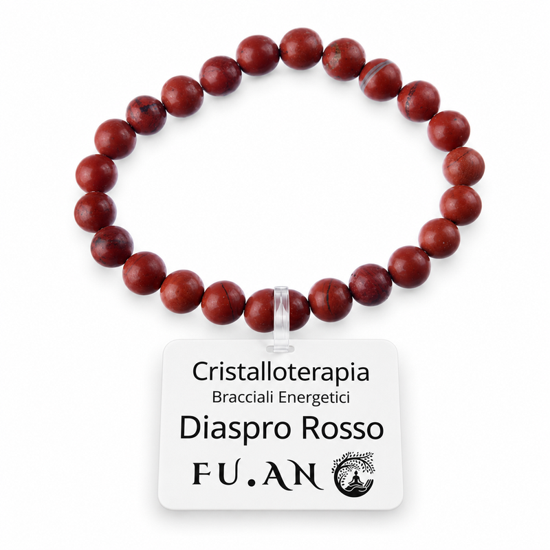 Braccialetto in Pietre di Diaspro Rosso Elastico