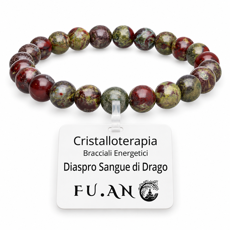 Braccialetto in Pietre di Sangue di Dragon elastico
