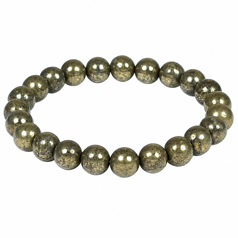 Braccialetto in Pietre di Pyrite Elastico
