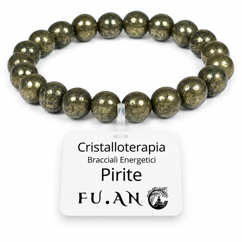 Braccialetto in Pietre di Pyrite Elastico
