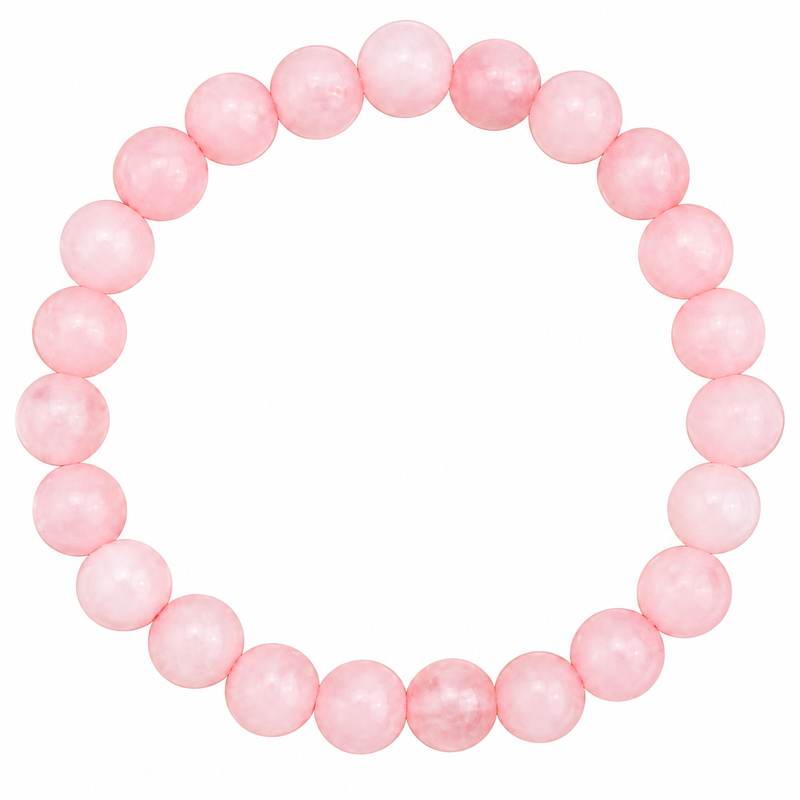 Braccialetto in Pietre di Quarzo Rosa Elastico
