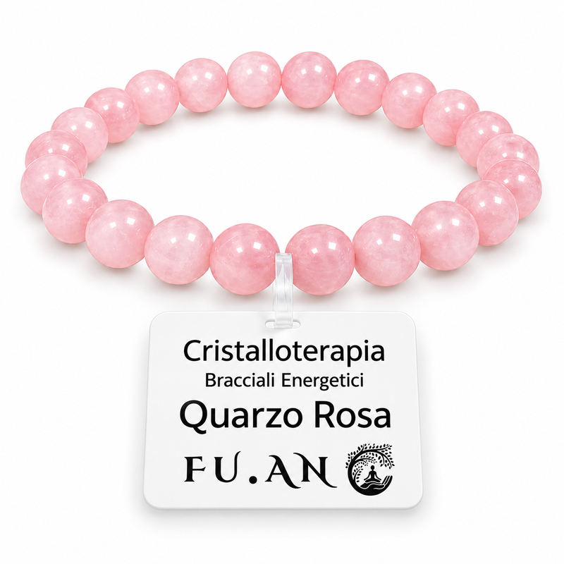 Braccialetto in Pietre di Quarzo Rosa Elastico