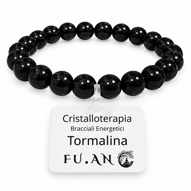 Braccialetto in Pietre di Tormalina Nero Elastico