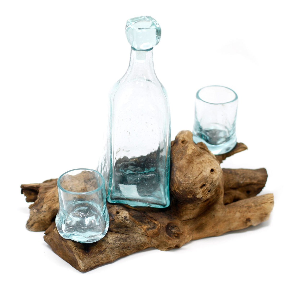 Set da whisky Molton in vetro soffiato su legno