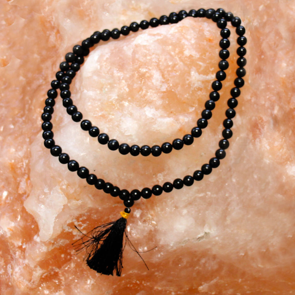 Mala a 108 perle - Agata nera