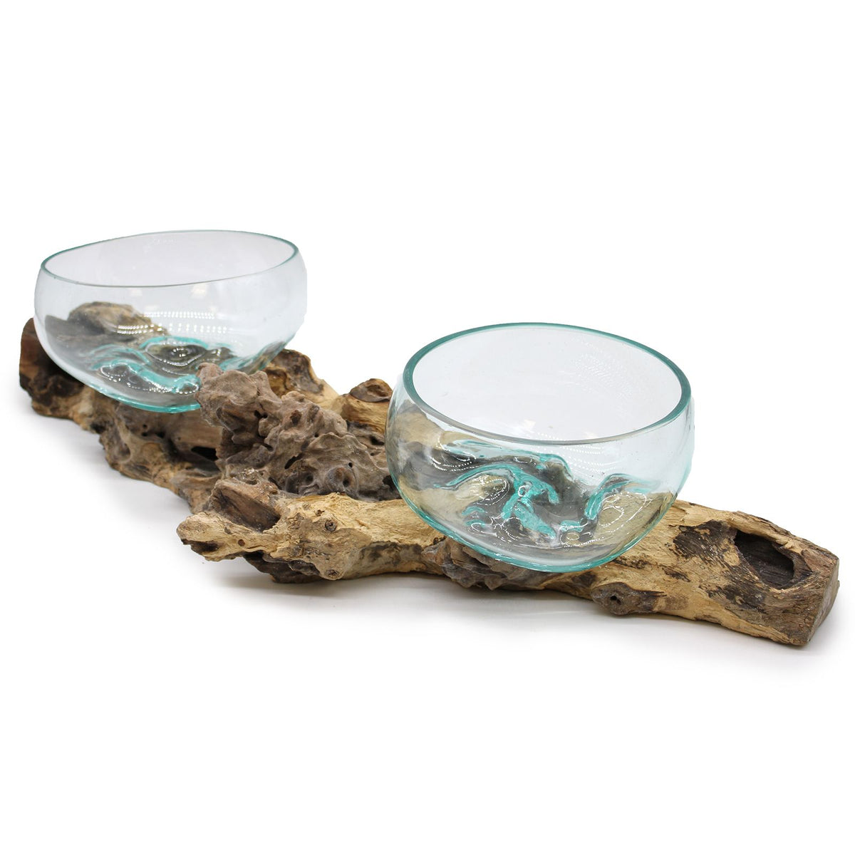 Vaso Vetro soffiato su supporto doppio XLarge - 70 cm
