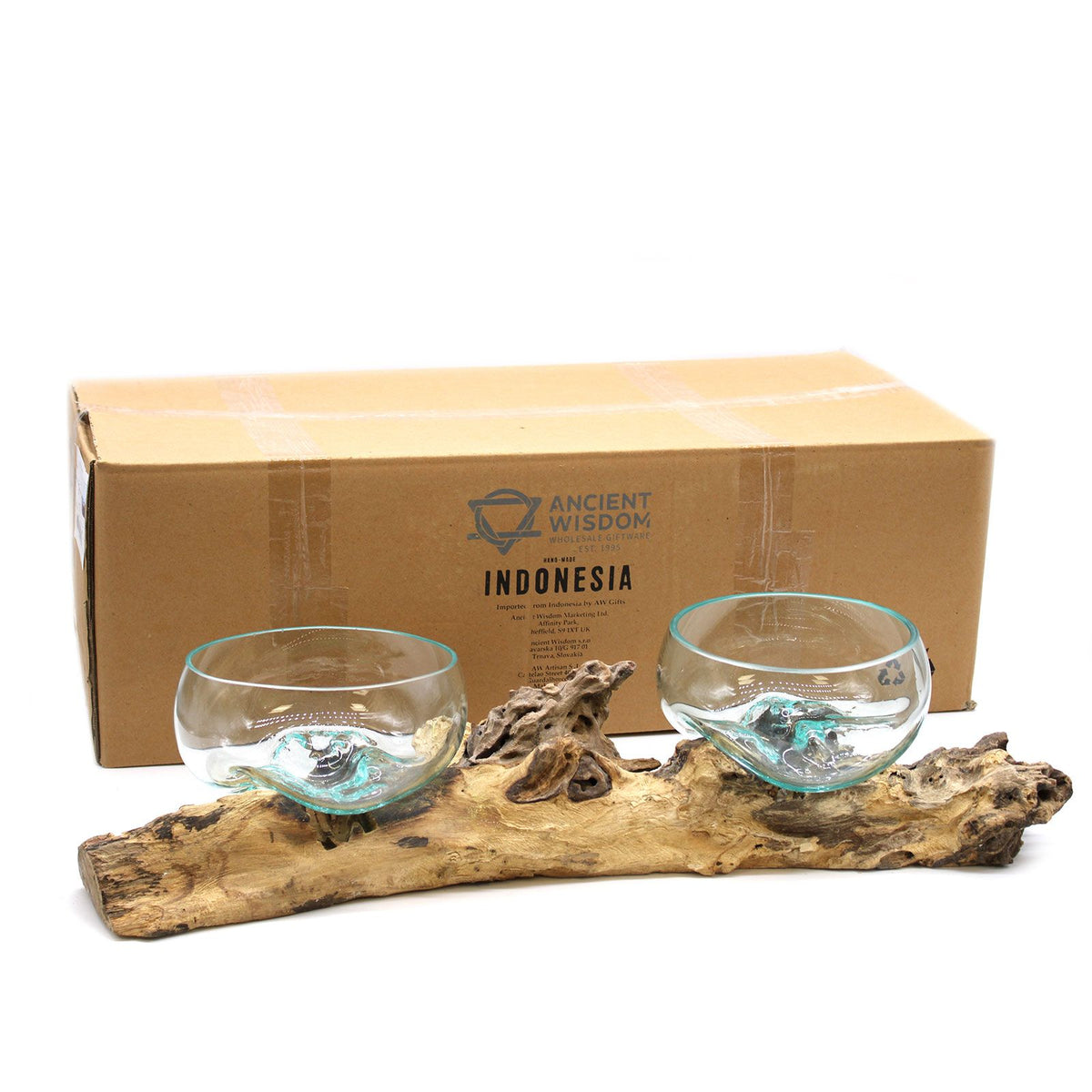 Vaso Vetro soffiato su supporto doppio XLarge - 70 cm