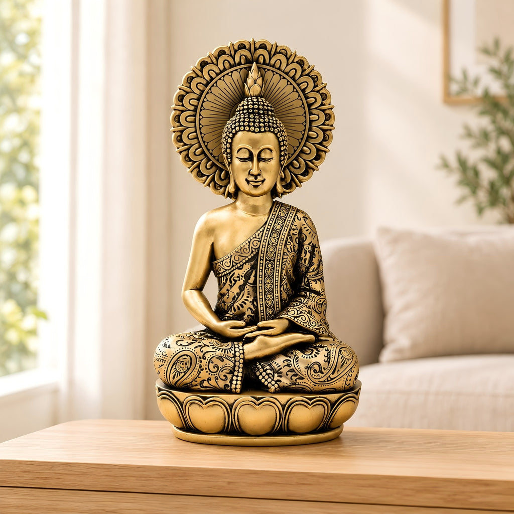Buddha dorato in meditazione