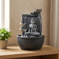 Fontana da tavolo  Buddha, vasi a cascata con fiori di loto