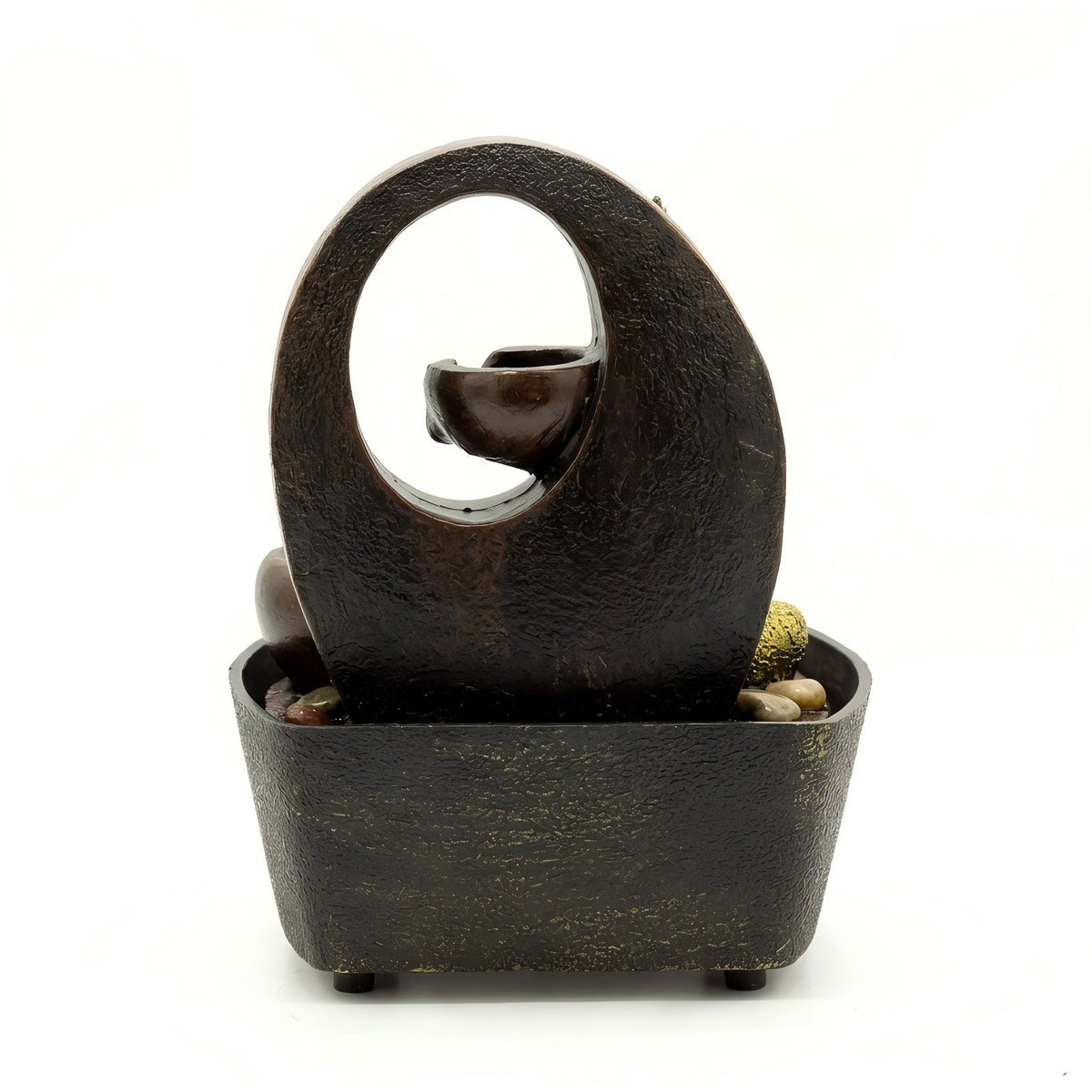 Fontana da tavolo Buddha dorato e vasi