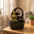 Fontana da tavolo Buddha dorato e vasi
