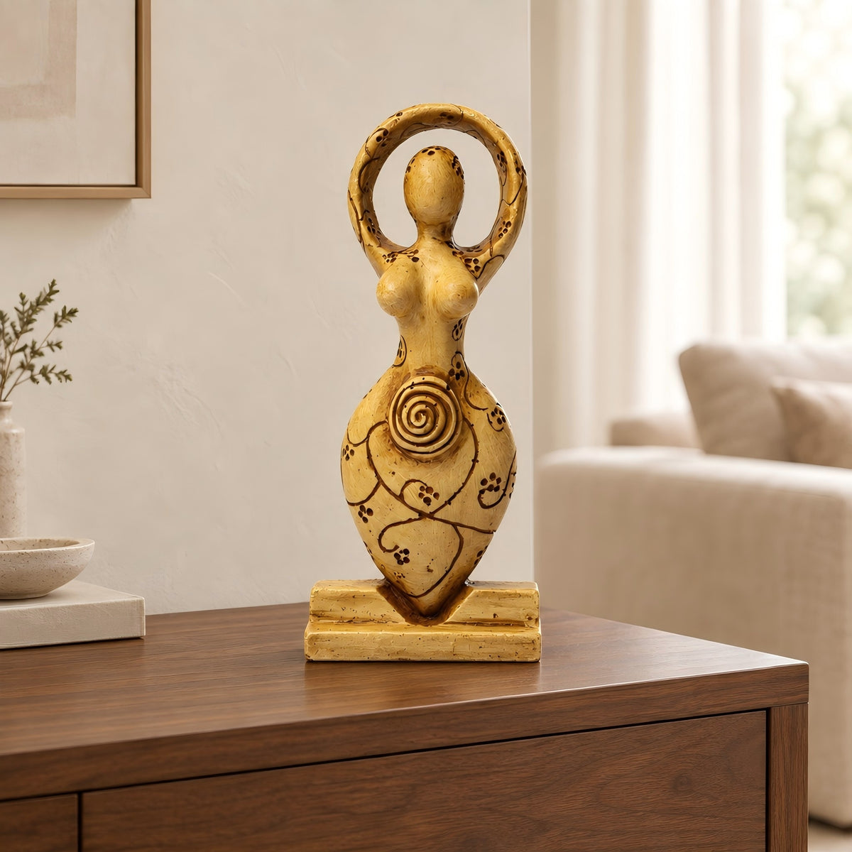 Statua dea color rame